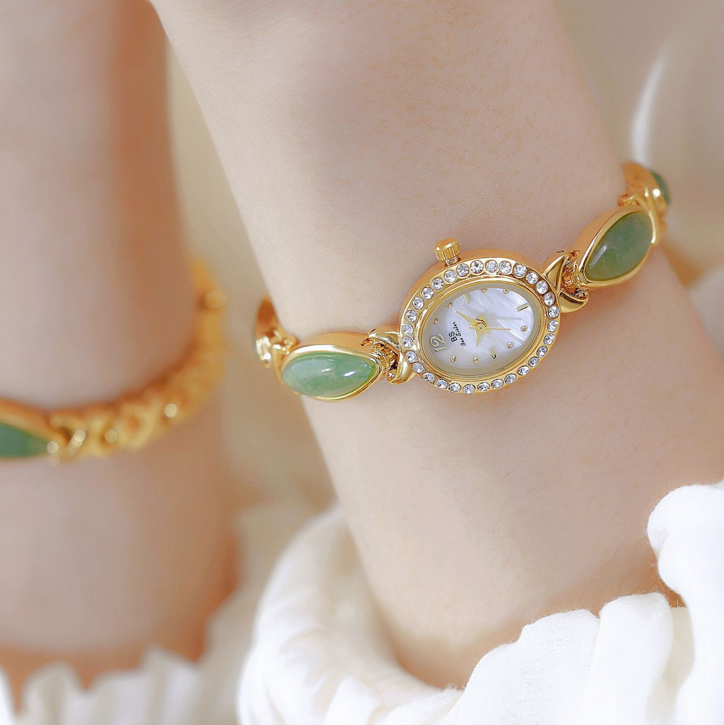 Womans Dongling Stone Hetian Jade Chain Watch