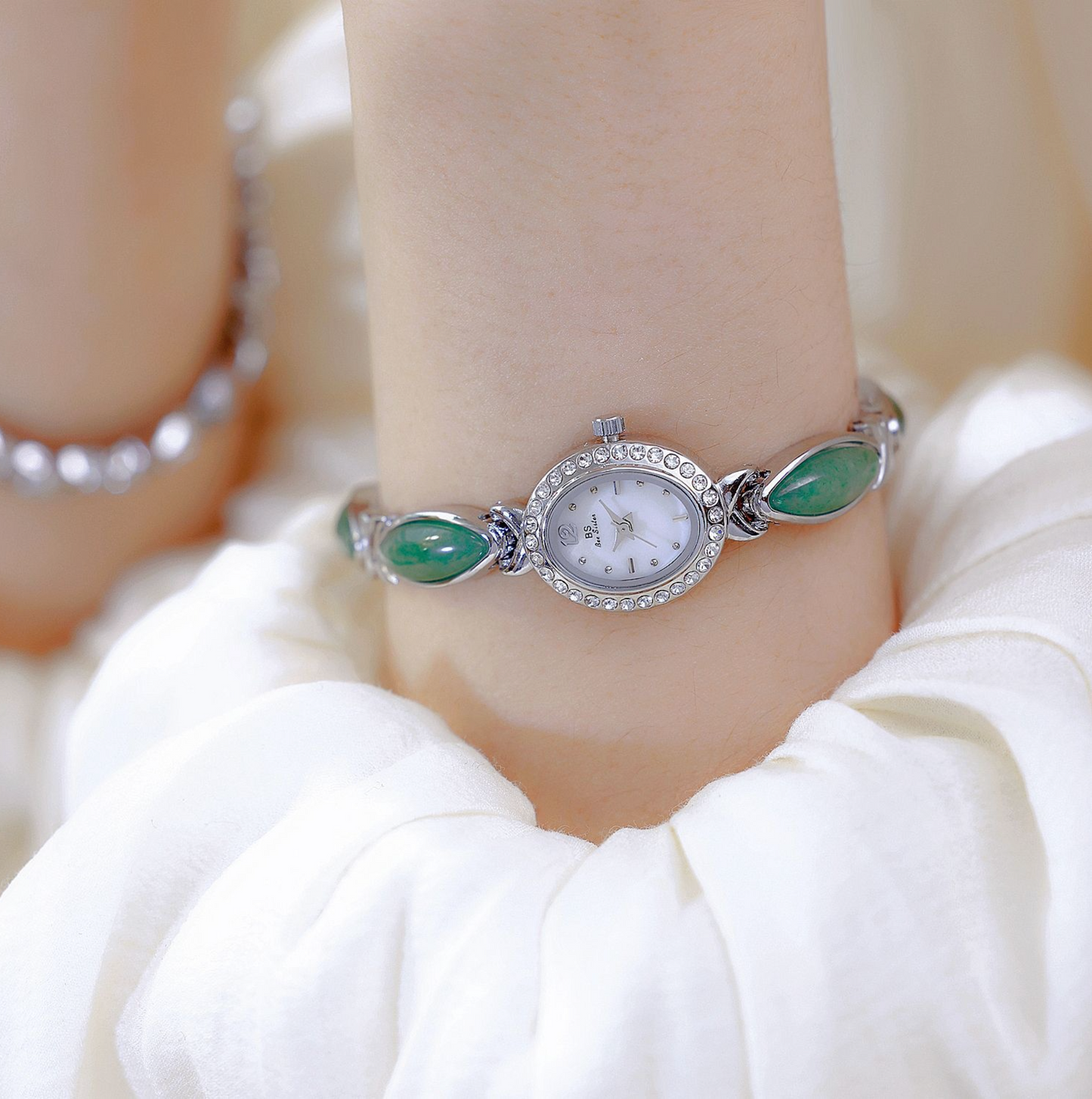 Womans Dongling Stone Hetian Jade Chain Watch