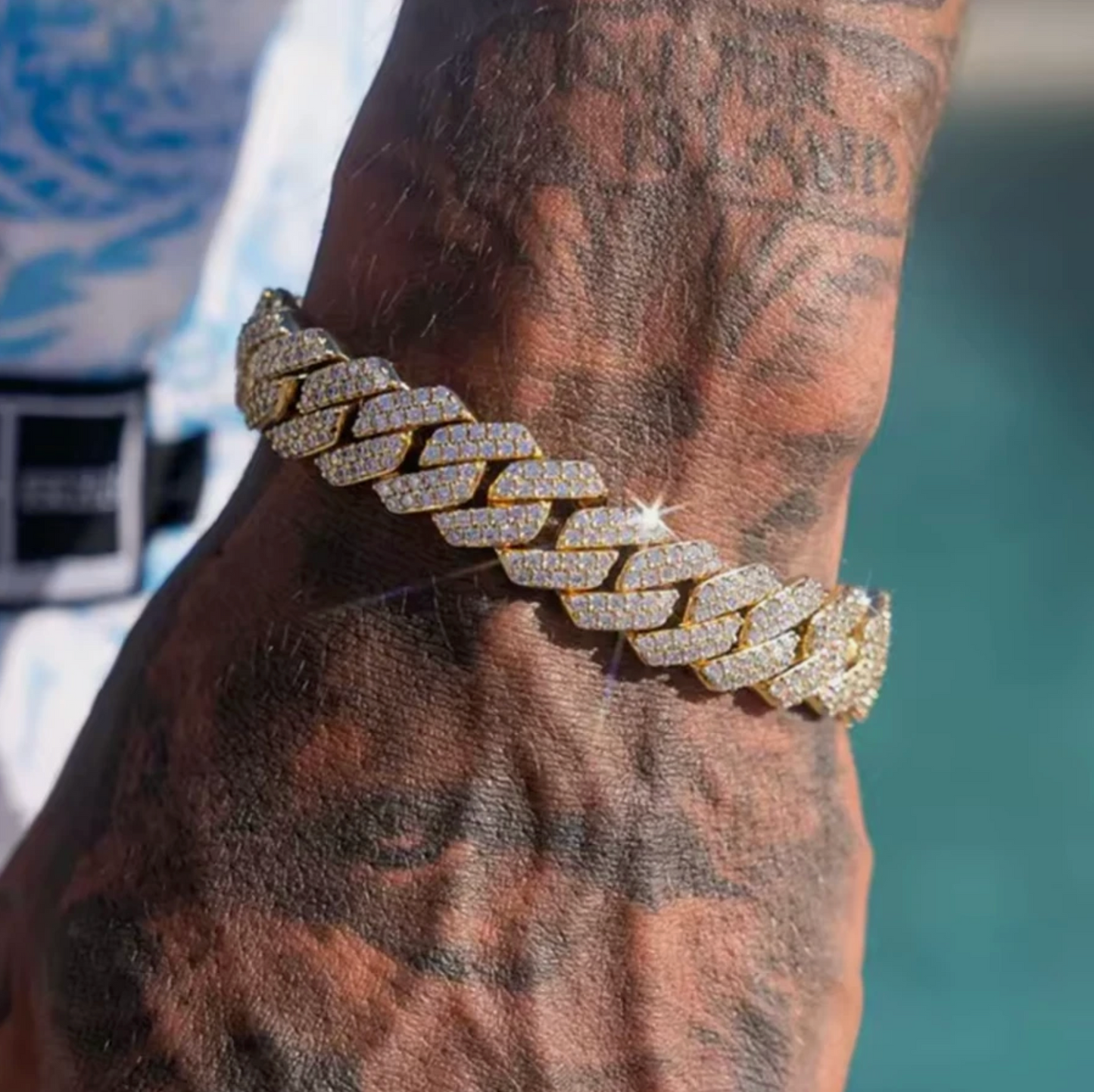 14MM Mens Iced Out Miami Cuban Link Chain Bracelets
