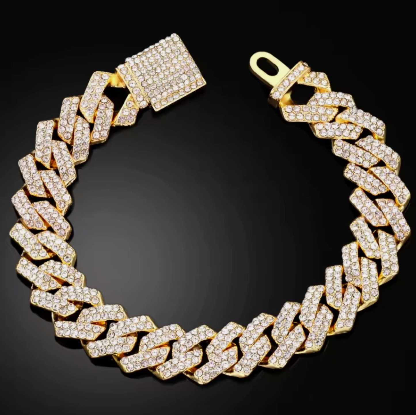 14MM Mens Iced Out Miami Cuban Link Chain Bracelets