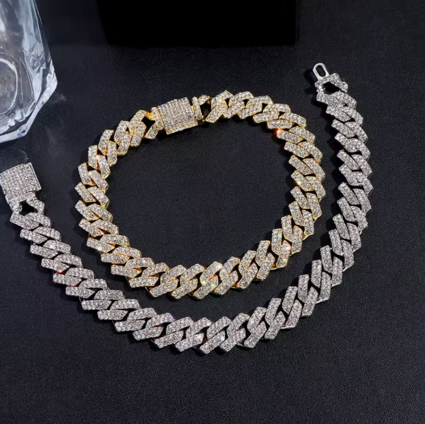 14MM Mens Iced Out Miami Cuban Link Chain Bracelets