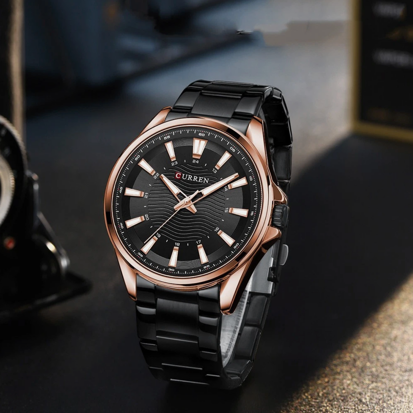 Mens Waterproof Fashion Stainless Steel Steel Quartz Supreme Design High-End Watch
