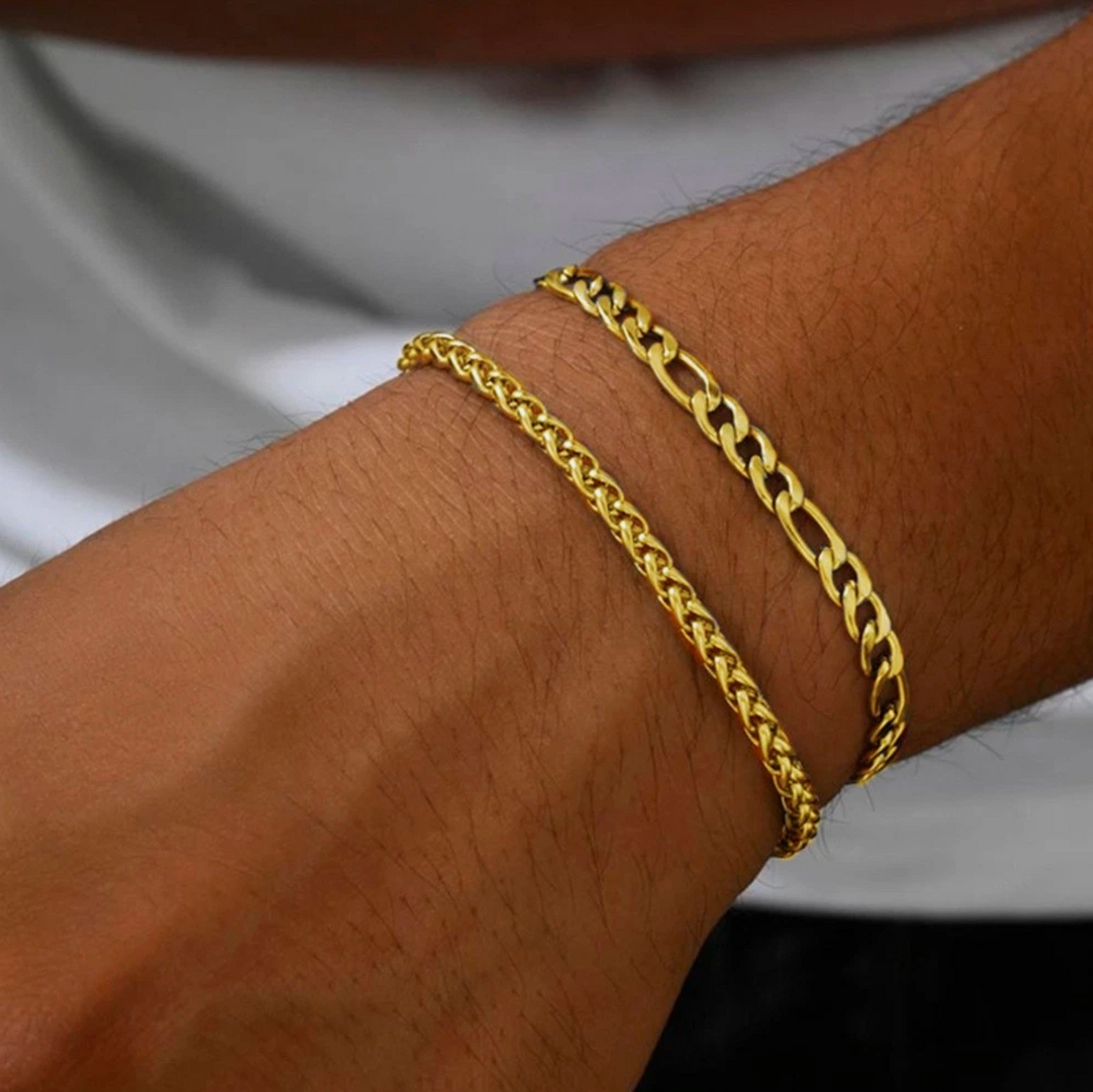 European Style Stainless Steel Two-piece Bracelet Chains