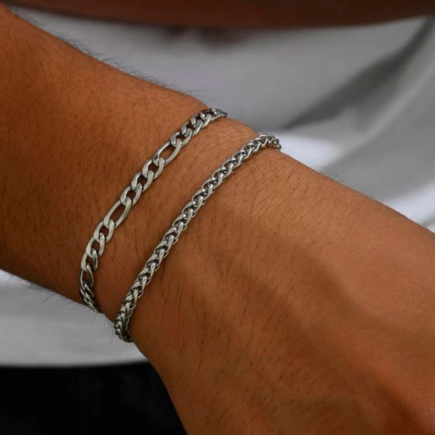 European Style Stainless Steel Two-piece Bracelet Chains