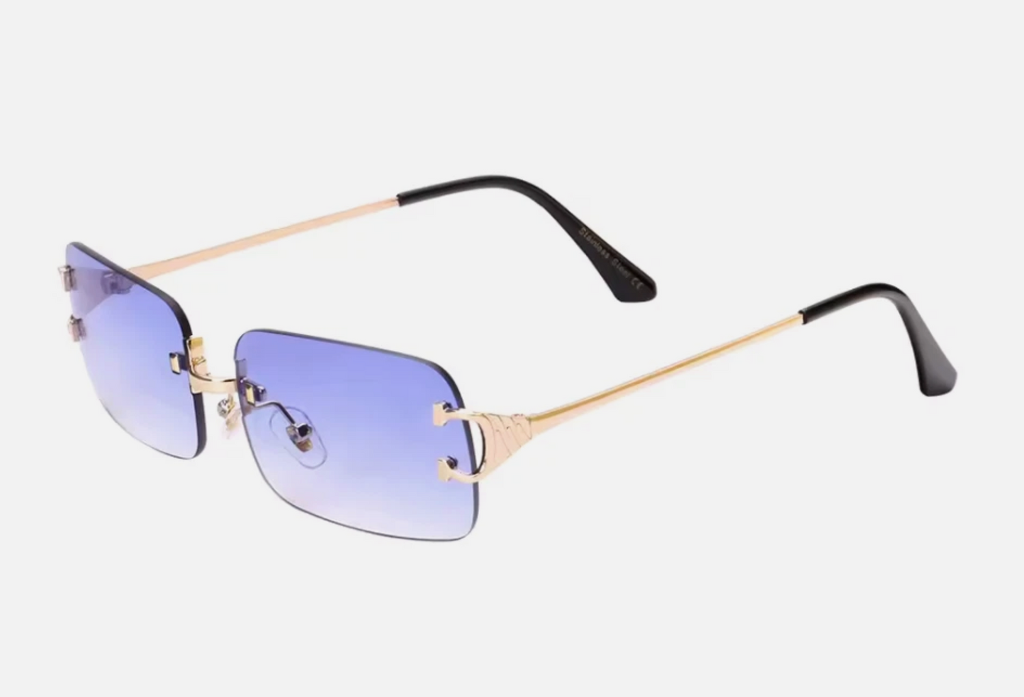 Mens High-Fashioned Slim Rectangle Luxury Craft Sunglasses