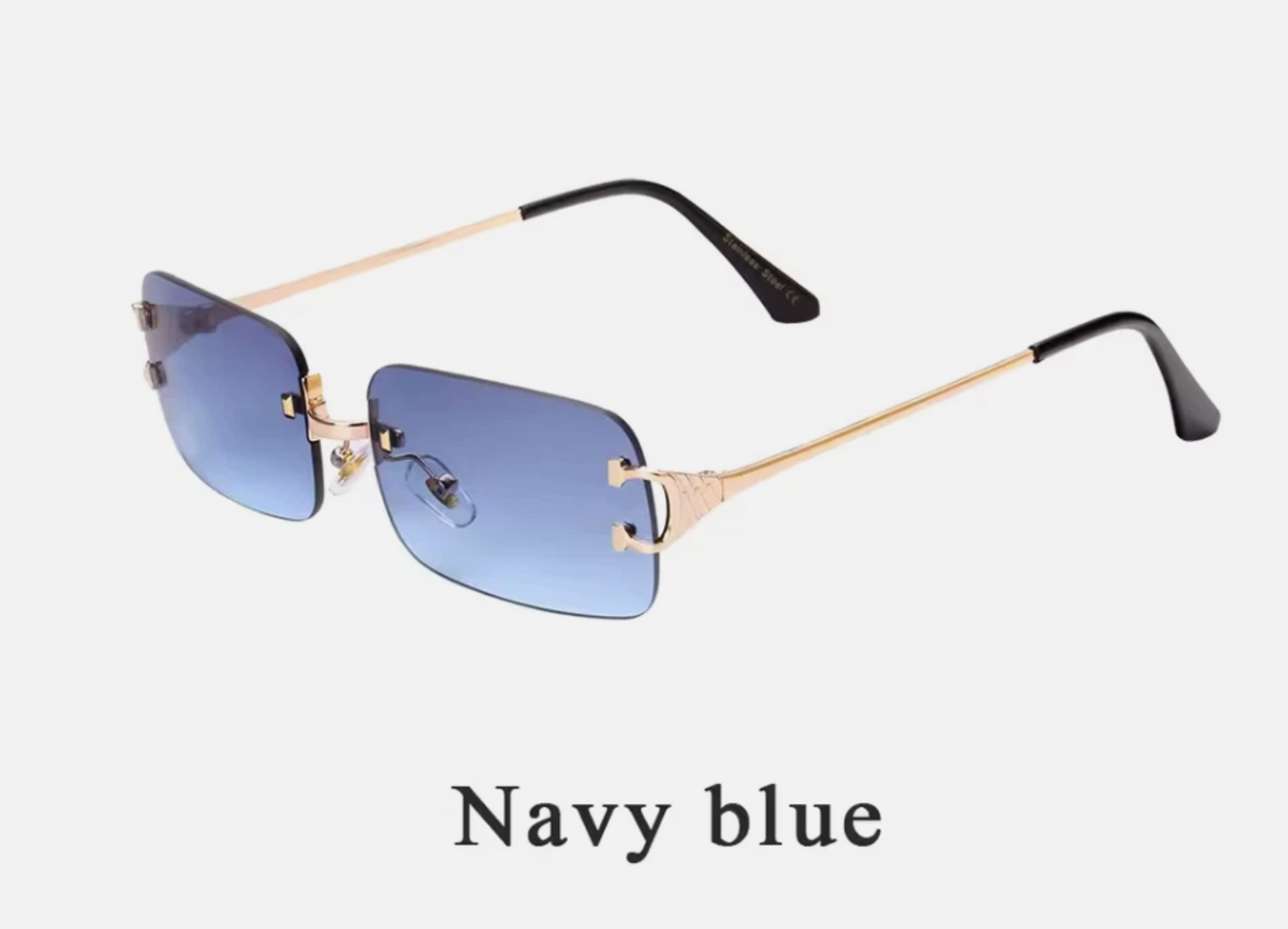 Mens High-Fashioned Slim Rectangle Luxury Craft Sunglasses