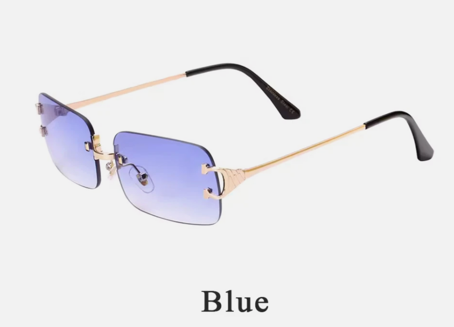 Mens High-Fashioned Slim Rectangle Luxury Craft Sunglasses
