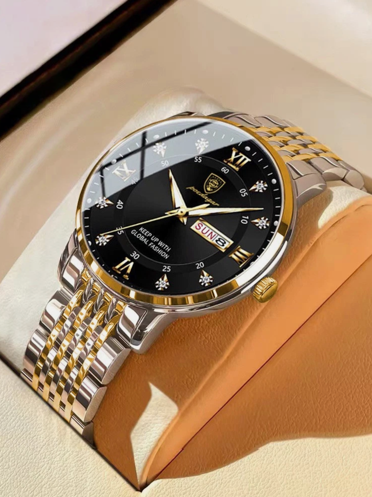 Luminous Hardened Glass Men's Fashion Quartz Watch