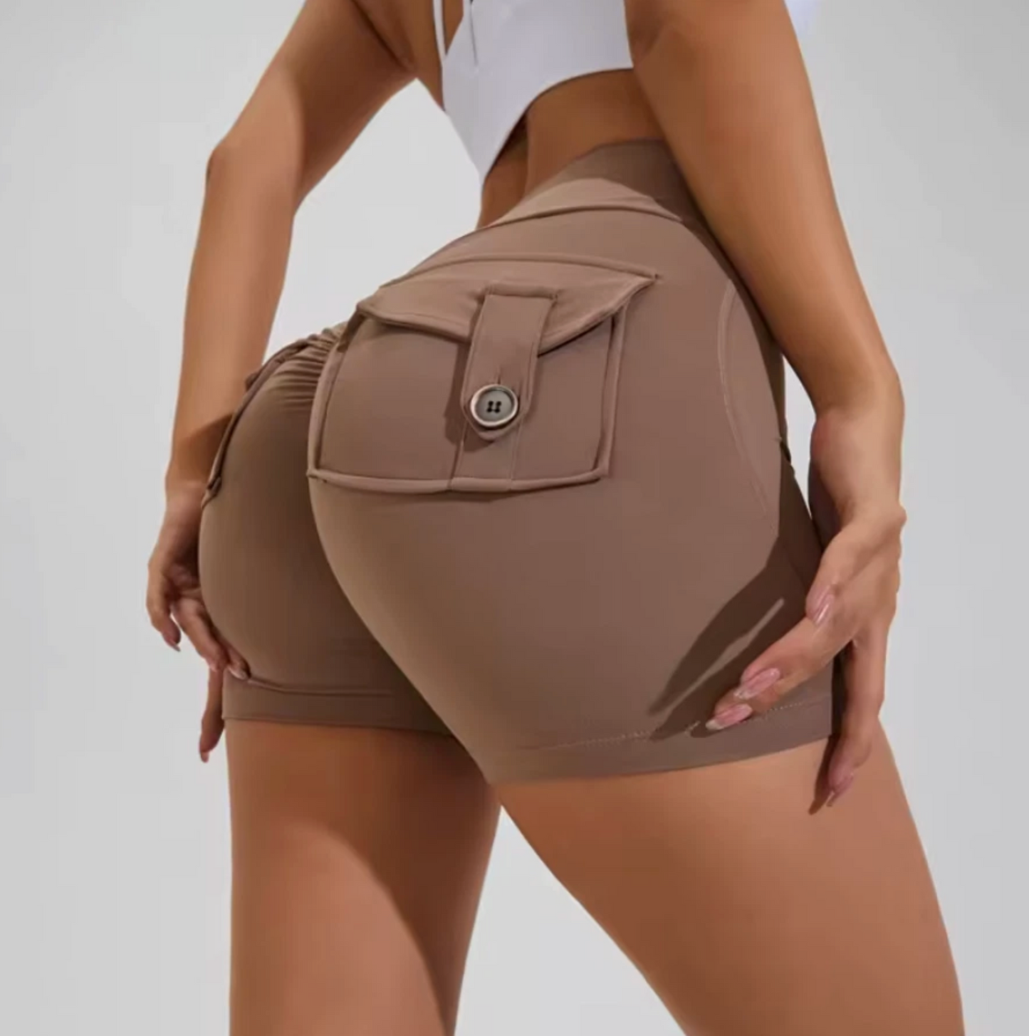 Women s Yoga Shorts High Waist Push Up Leggings With Pocket & Butt Lifting