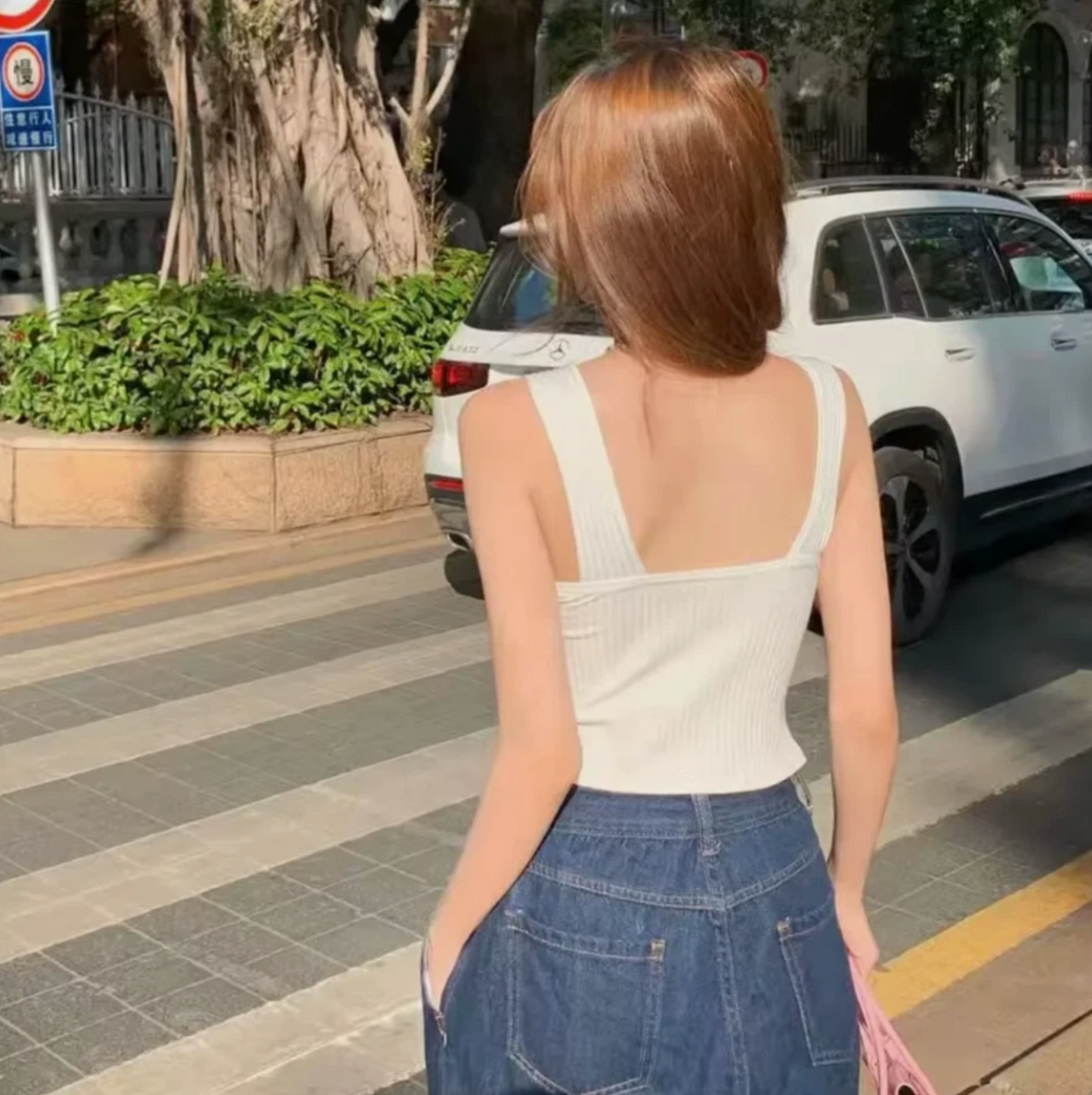 Women Y2K Cropped Tops With Bra Pads Corset Summer Strappy Vest