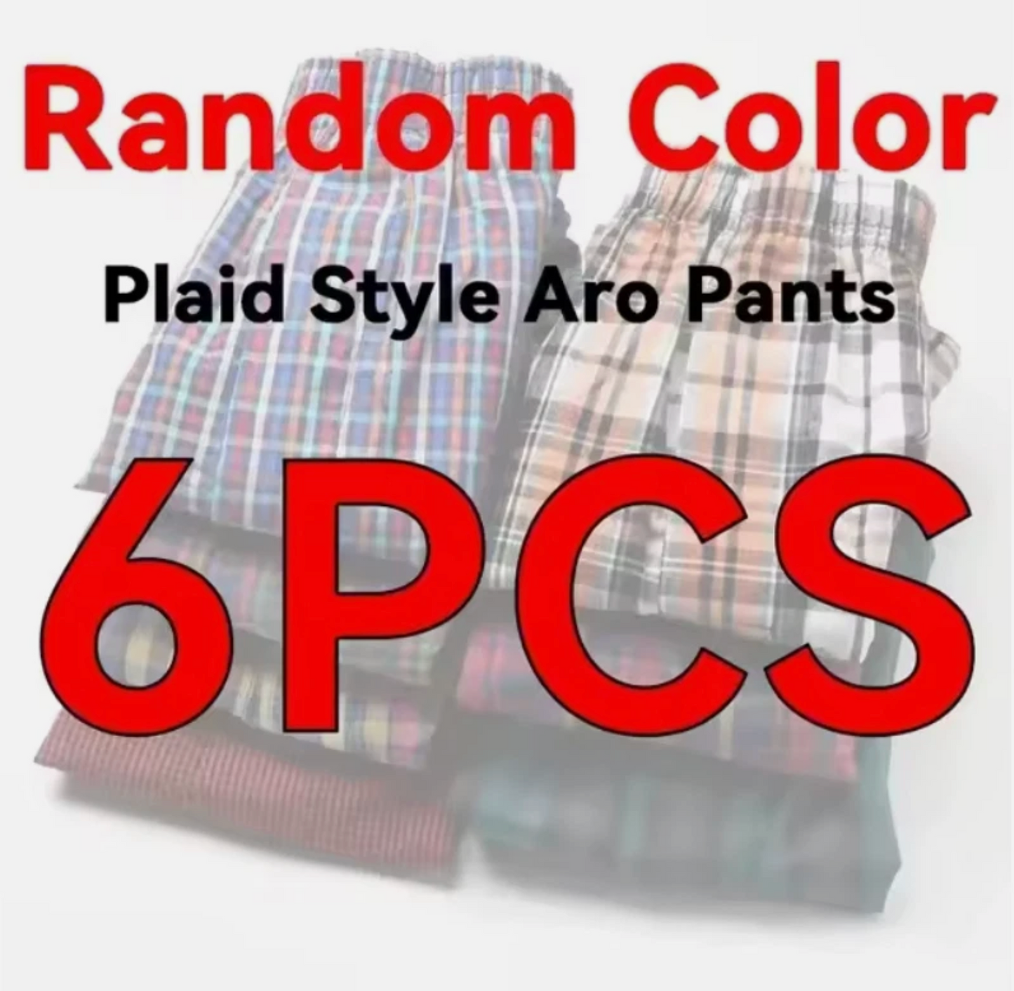 Mens 6 Pack Plaid Cotton Loose Boxer Shorts