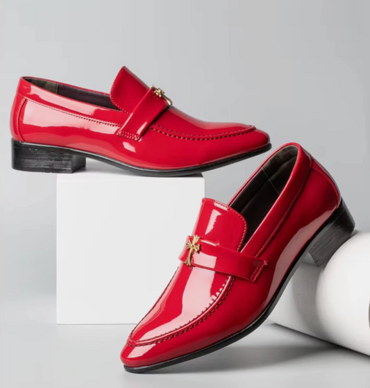 Luxury Class Premium Fashion Cross Design Polished Dress Shoes