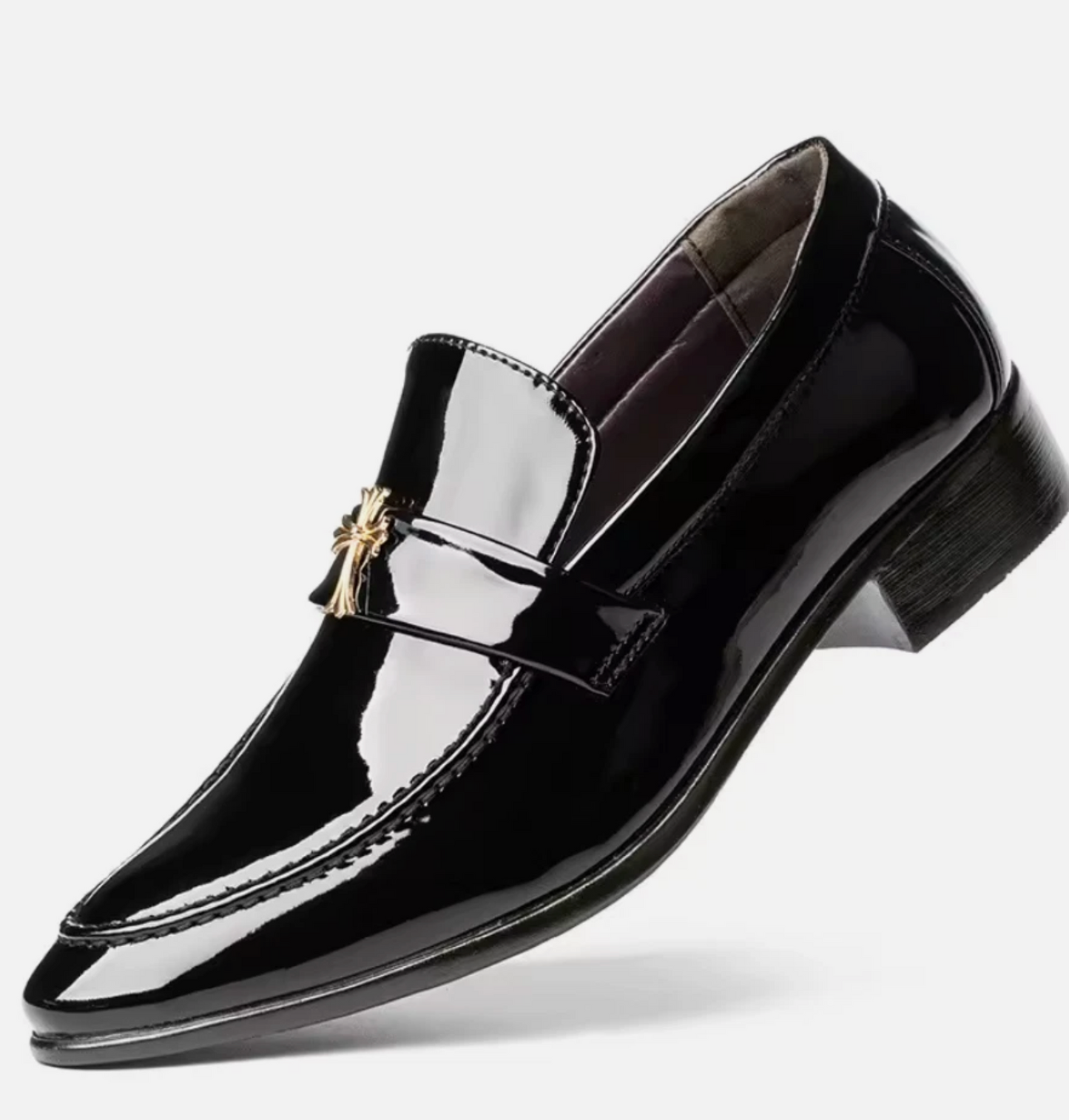 Luxury Class Premium Fashion Cross Design Polished Dress Shoes