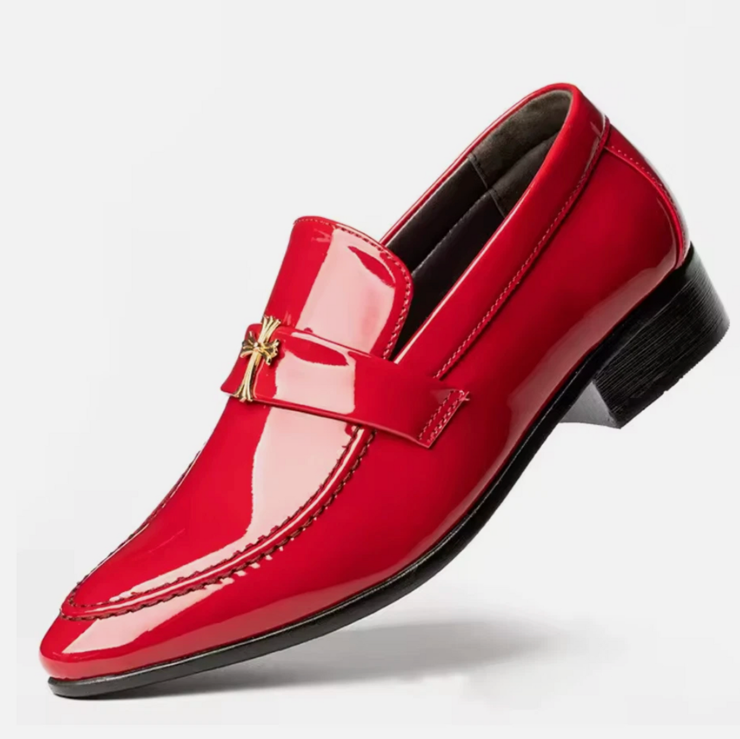Luxury Class Premium Fashion Cross Design Polished Dress Shoes