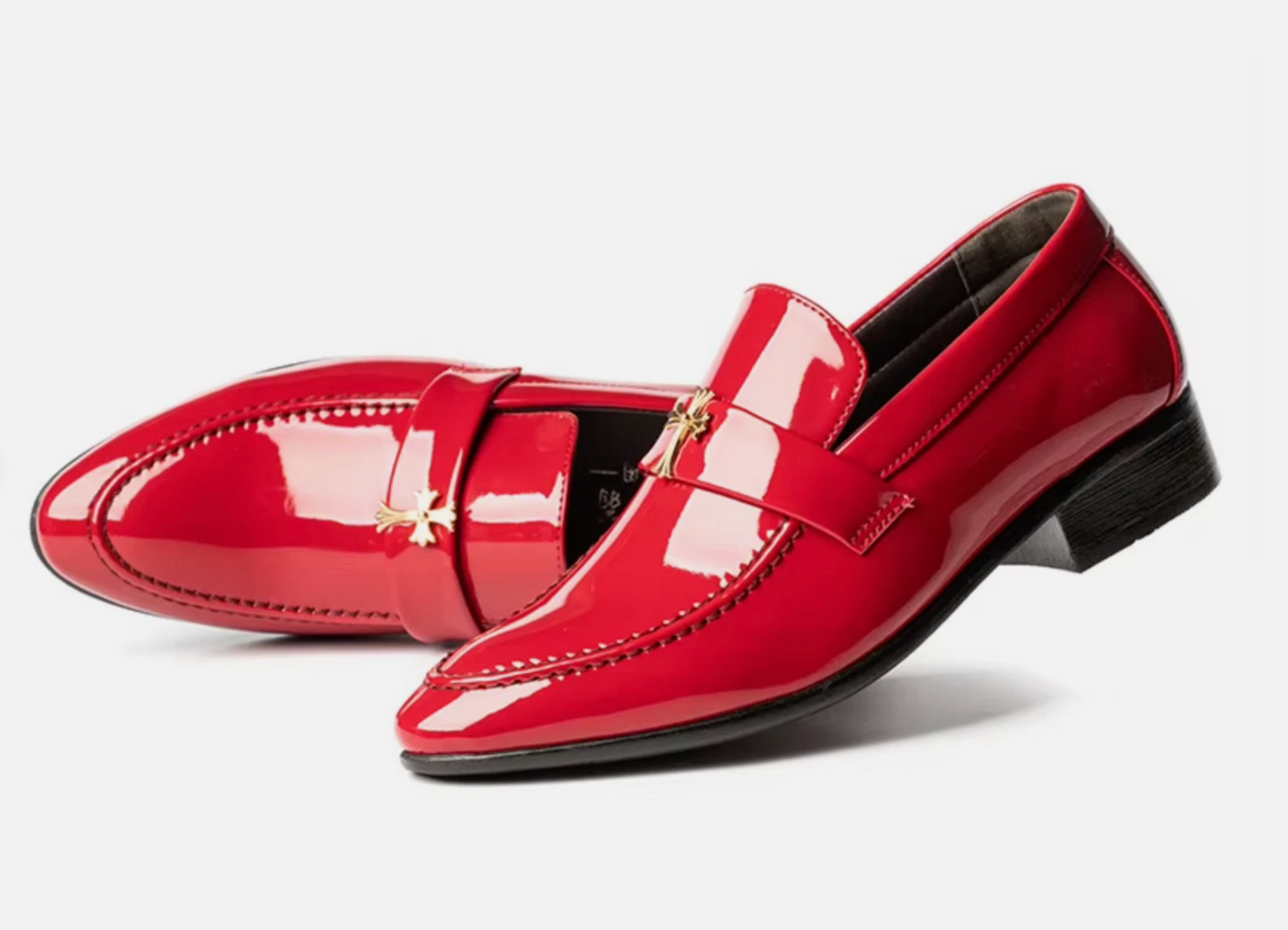 Luxury Class Premium Fashion Cross Design Polished Dress Shoes