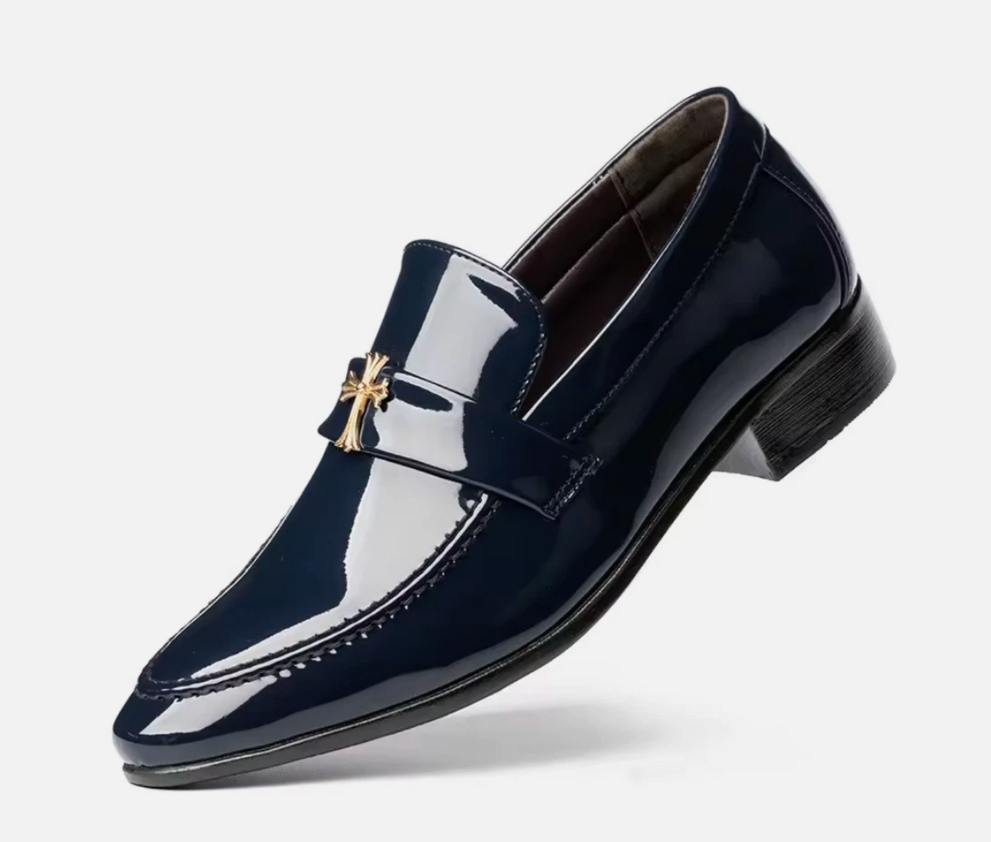 Luxury Class Premium Fashion Cross Design Polished Dress Shoes