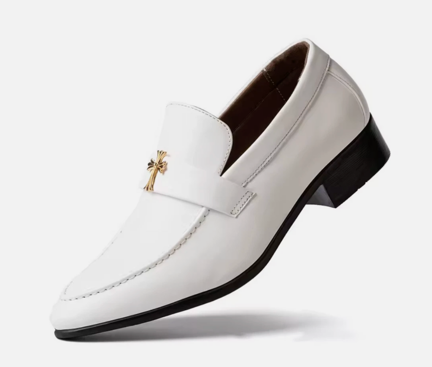 Luxury Class Premium Fashion Cross Design Polished Dress Shoes