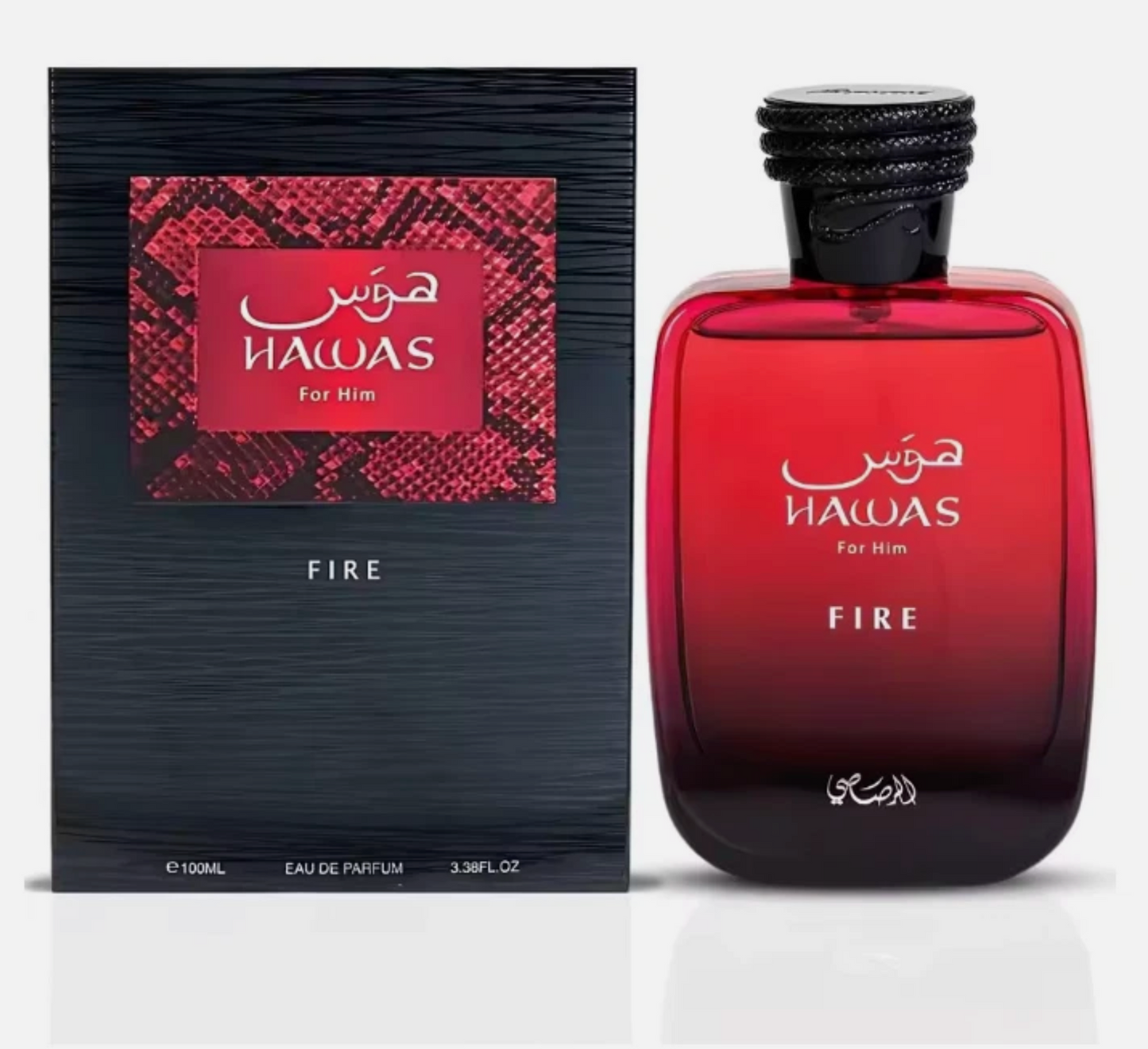 3.4oz Mens Hawas By Rassi Eua De Parfum Fire + Ice 2 Pack Combo