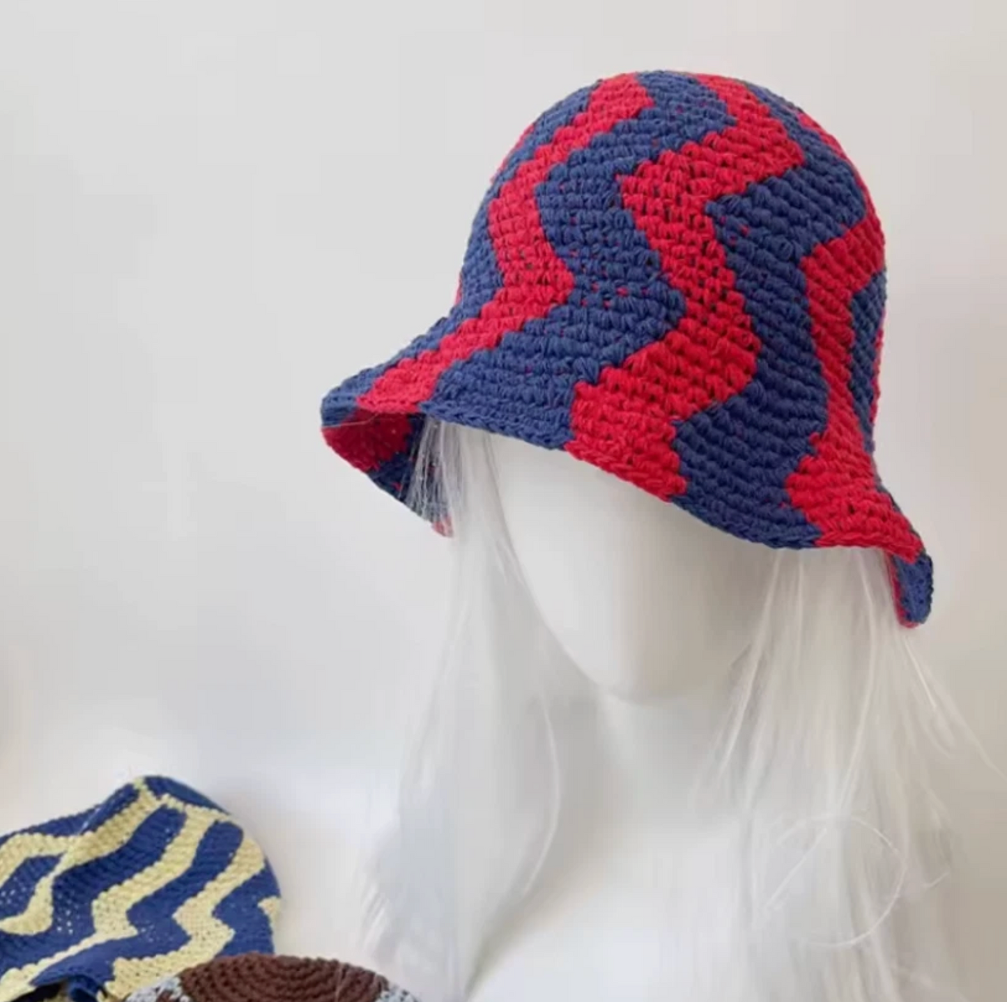 56-58cm Womens Korean Style Knitted Casual Retro Fashion Sun Hat