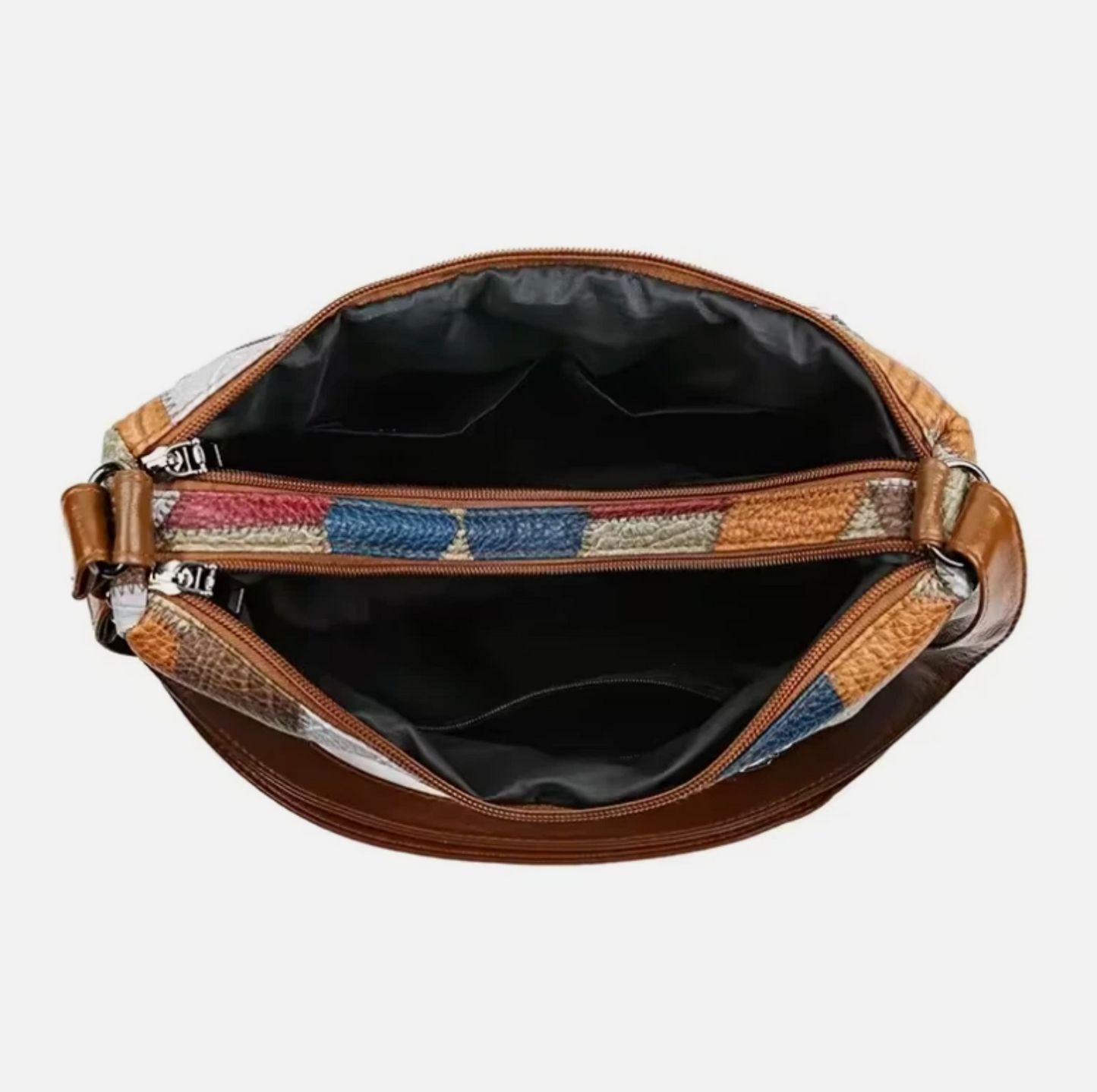 Womens Shoulder Strap PU Multi Color Leather Zipper Purse