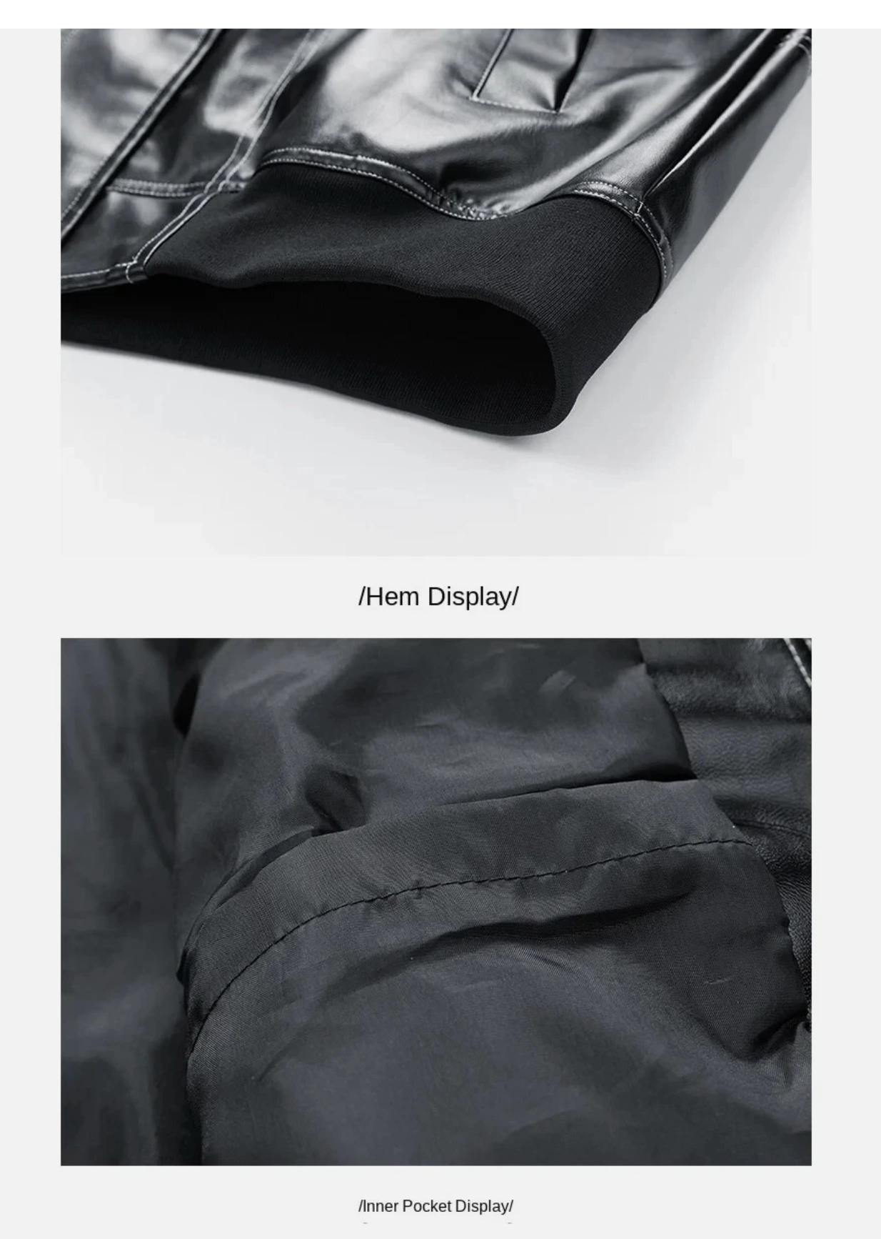 Mens Or Women Retro Style Synthetic Genuine Leather Zipper Jacket