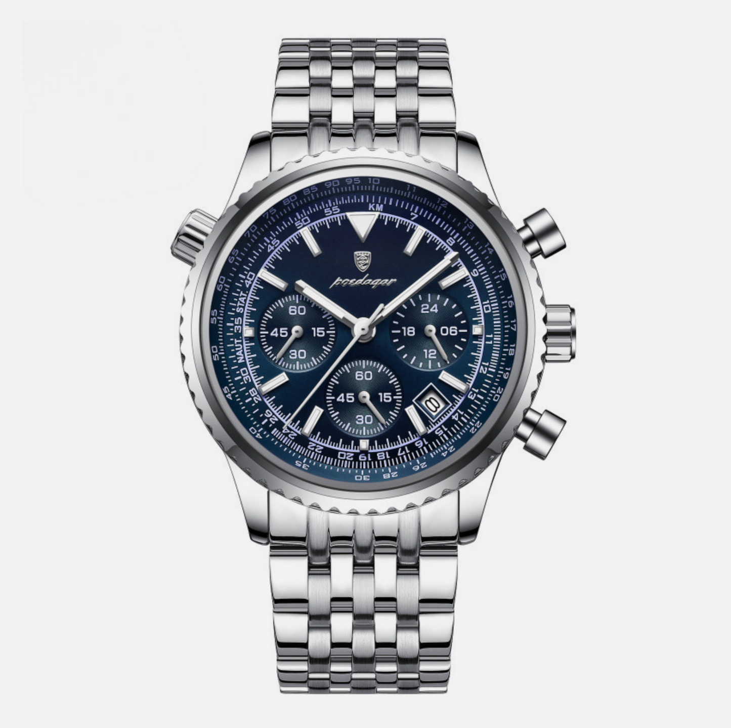 Men's Watch Waterproof Luminous Glass Multi-function Timing Quartz Watch