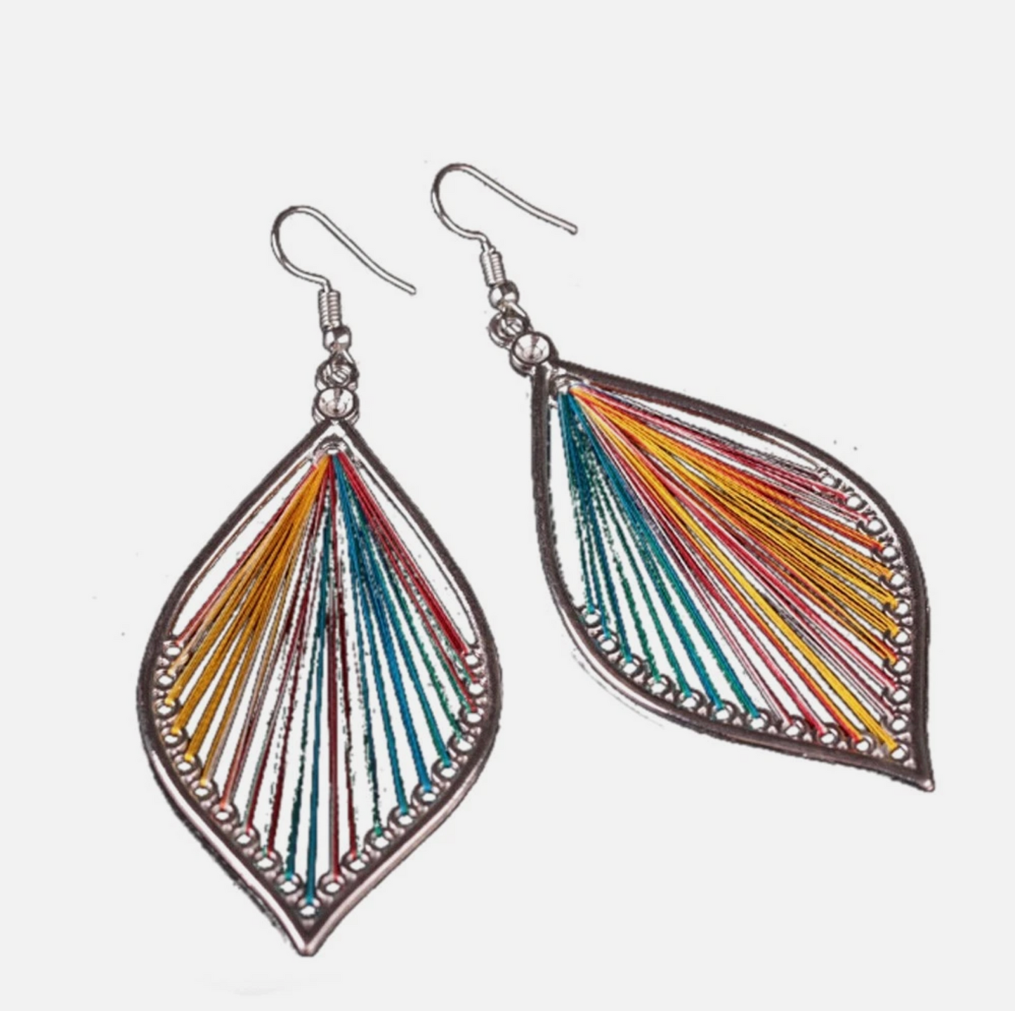 Yarn Leaf Dream Catcher Womens Peacock Earrings