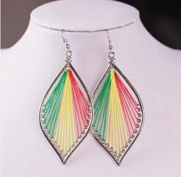 Yarn Leaf Dream Catcher Womens Peacock Earrings
