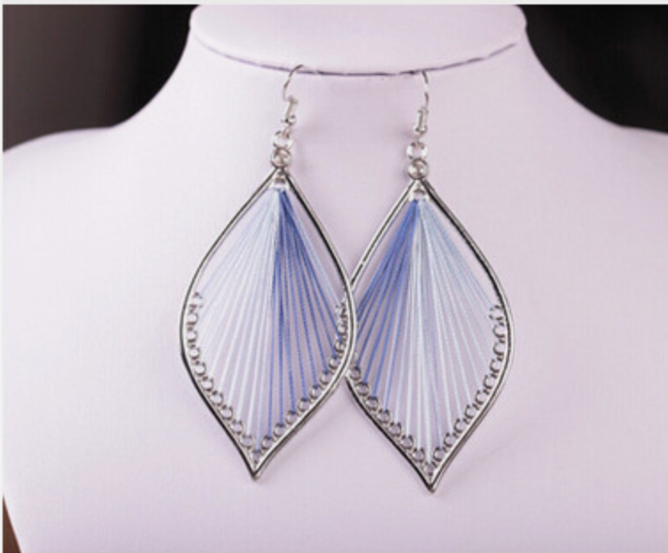 Yarn Leaf Dream Catcher Womens Peacock Earrings