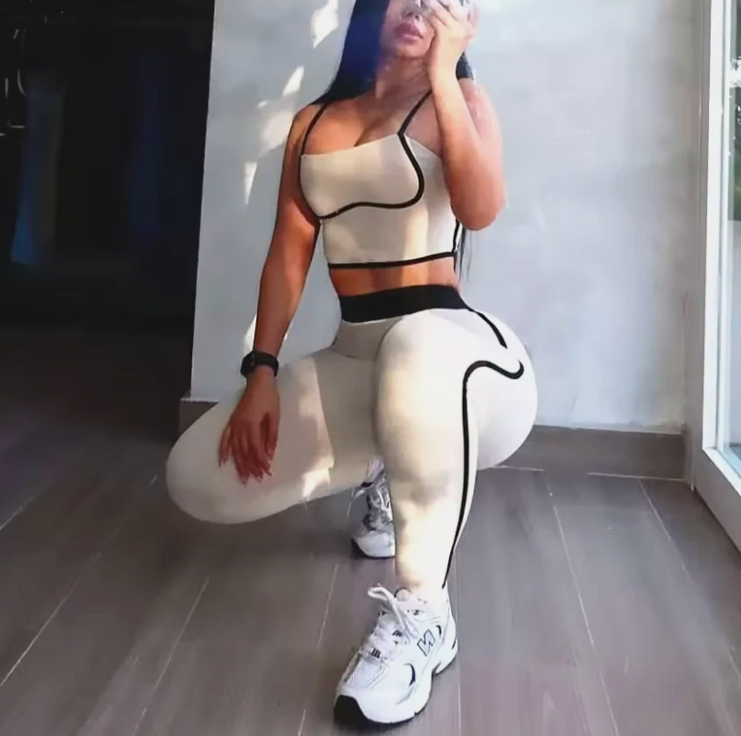 Womens Athletic Skirt And Crop Top Yoga Track Suite