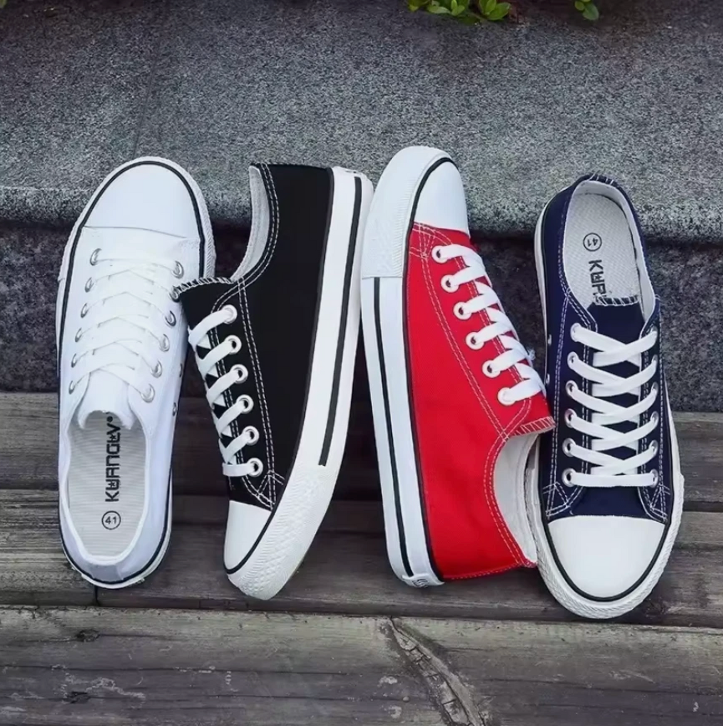 Unisex Shoes Classic Flat Bottom Low Top Lace Up Casual Sneakers