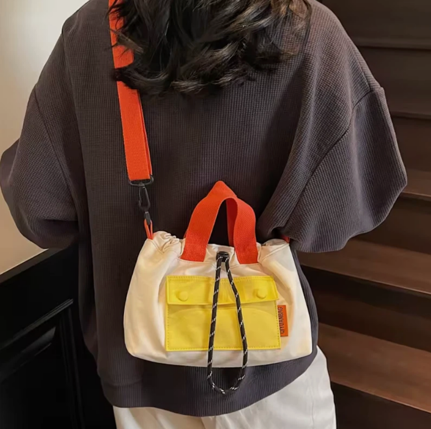 Cute Button Close Pouch Style Unisex Travel Bag