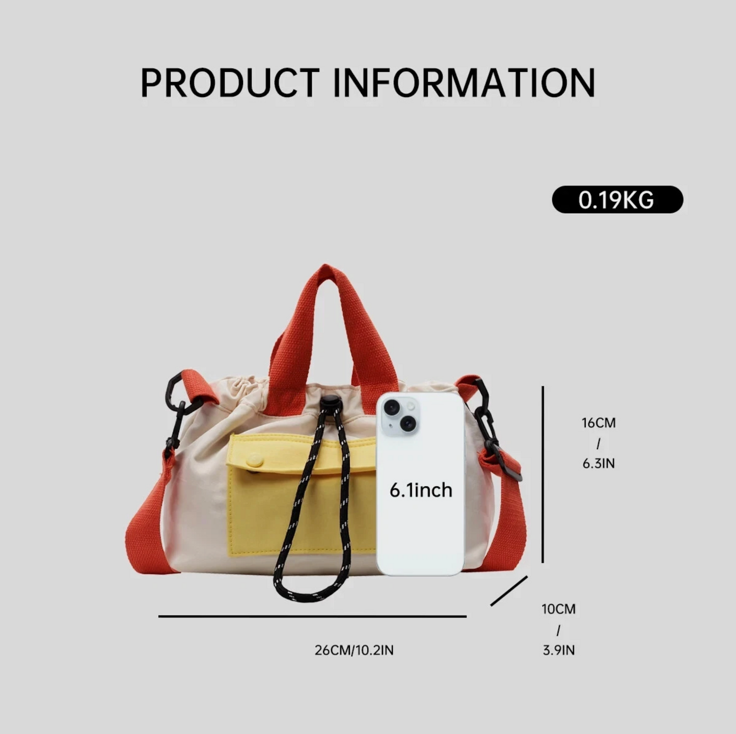 Cute Button Close Pouch Style Unisex Travel Bag