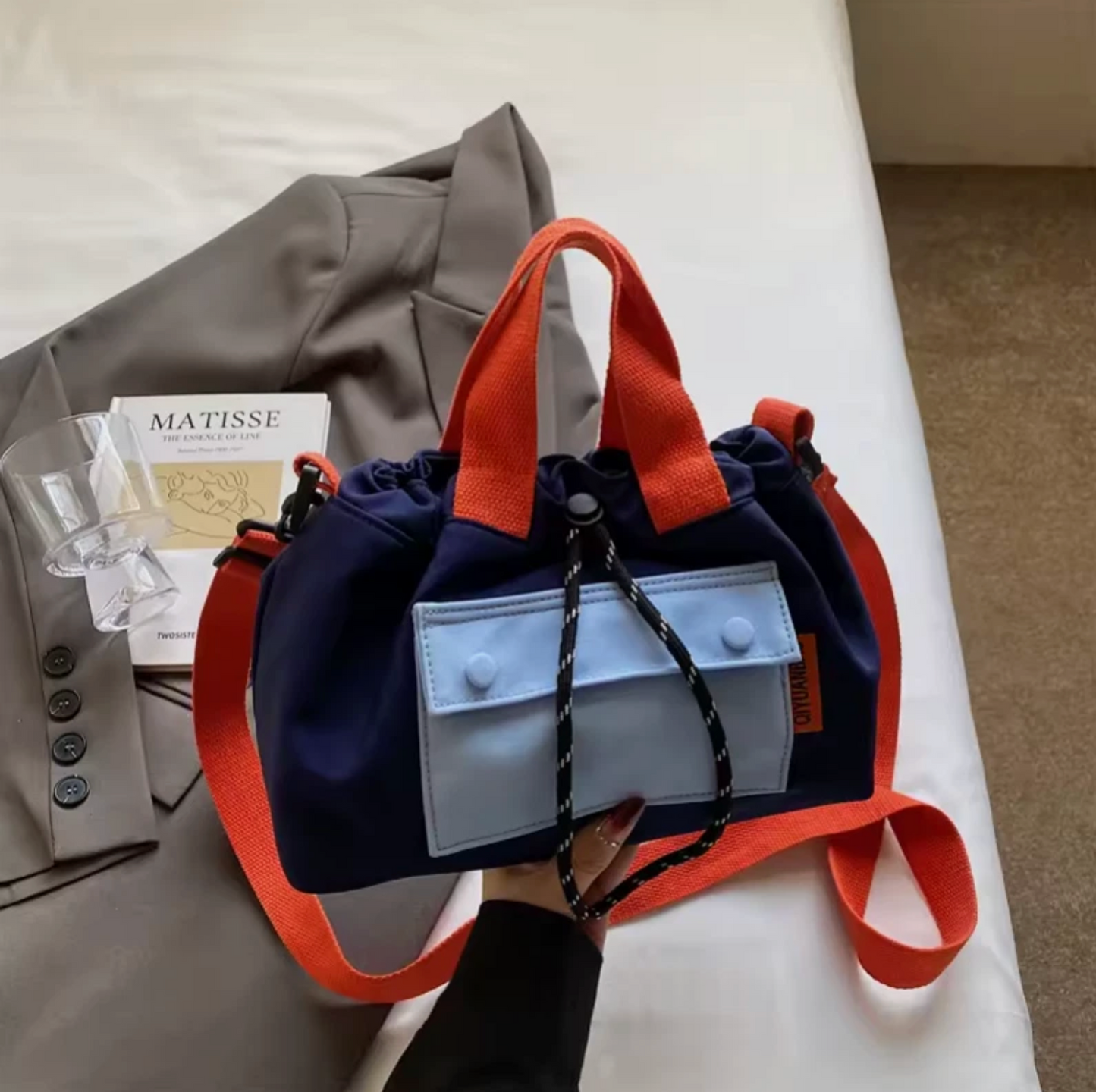 Cute Button Close Pouch Style Unisex Travel Bag