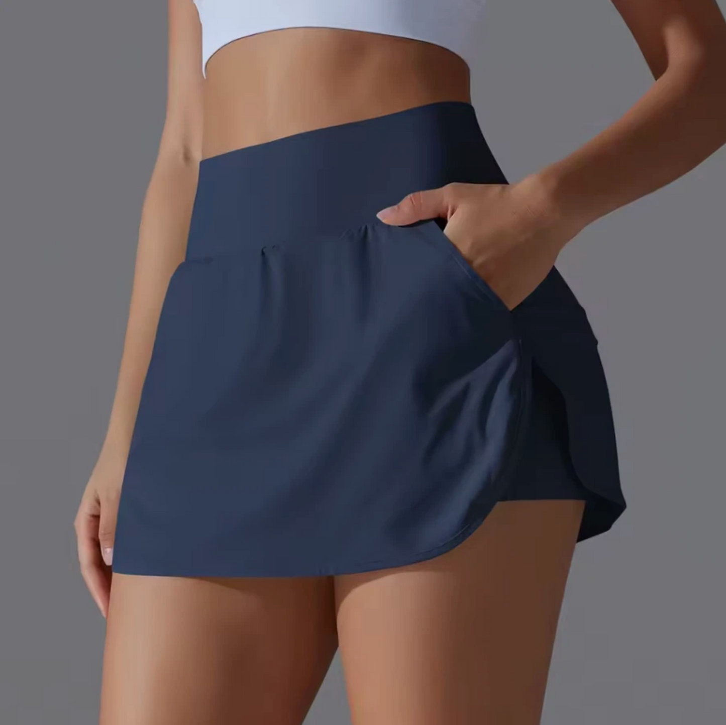 Woman's Athletic Yoga, Tennis Spandex Skirts With Inside Pocket