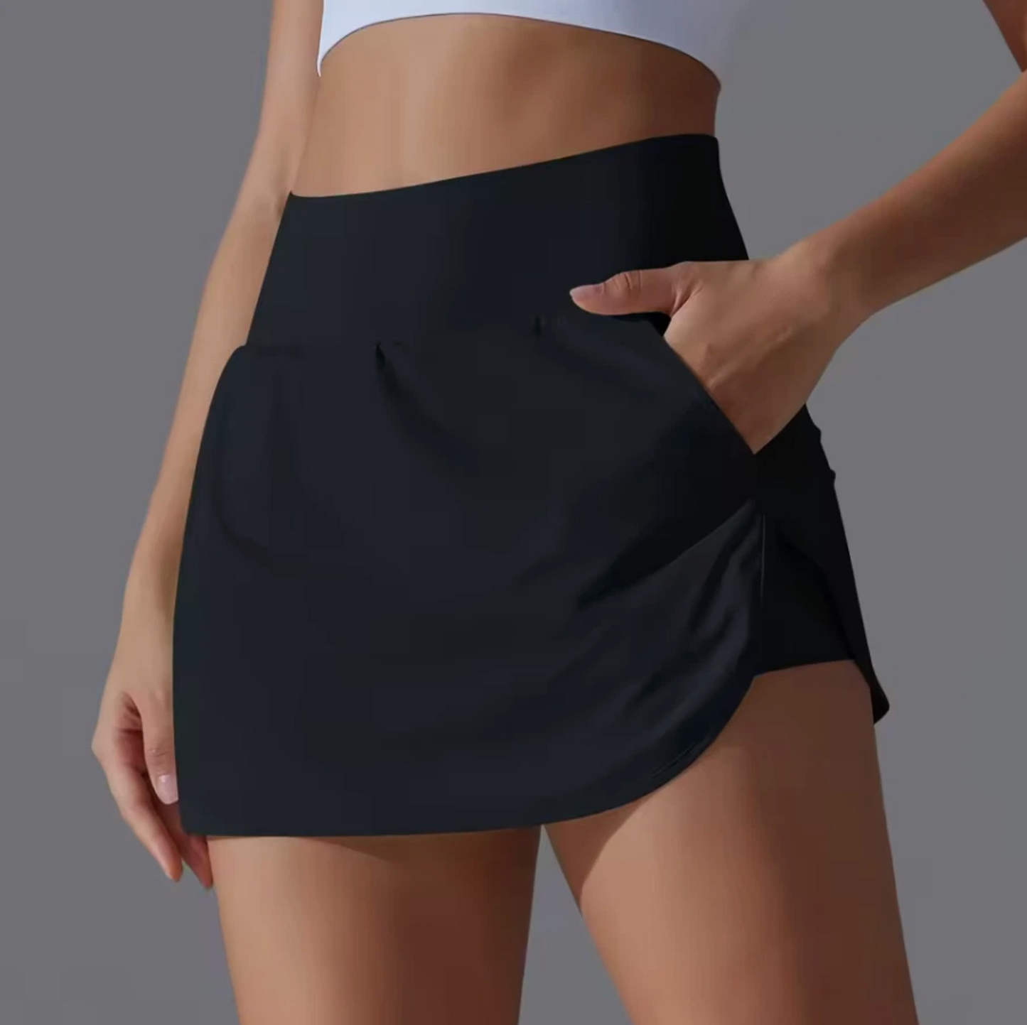 Woman's Athletic Yoga, Tennis Spandex Skirts With Inside Pocket