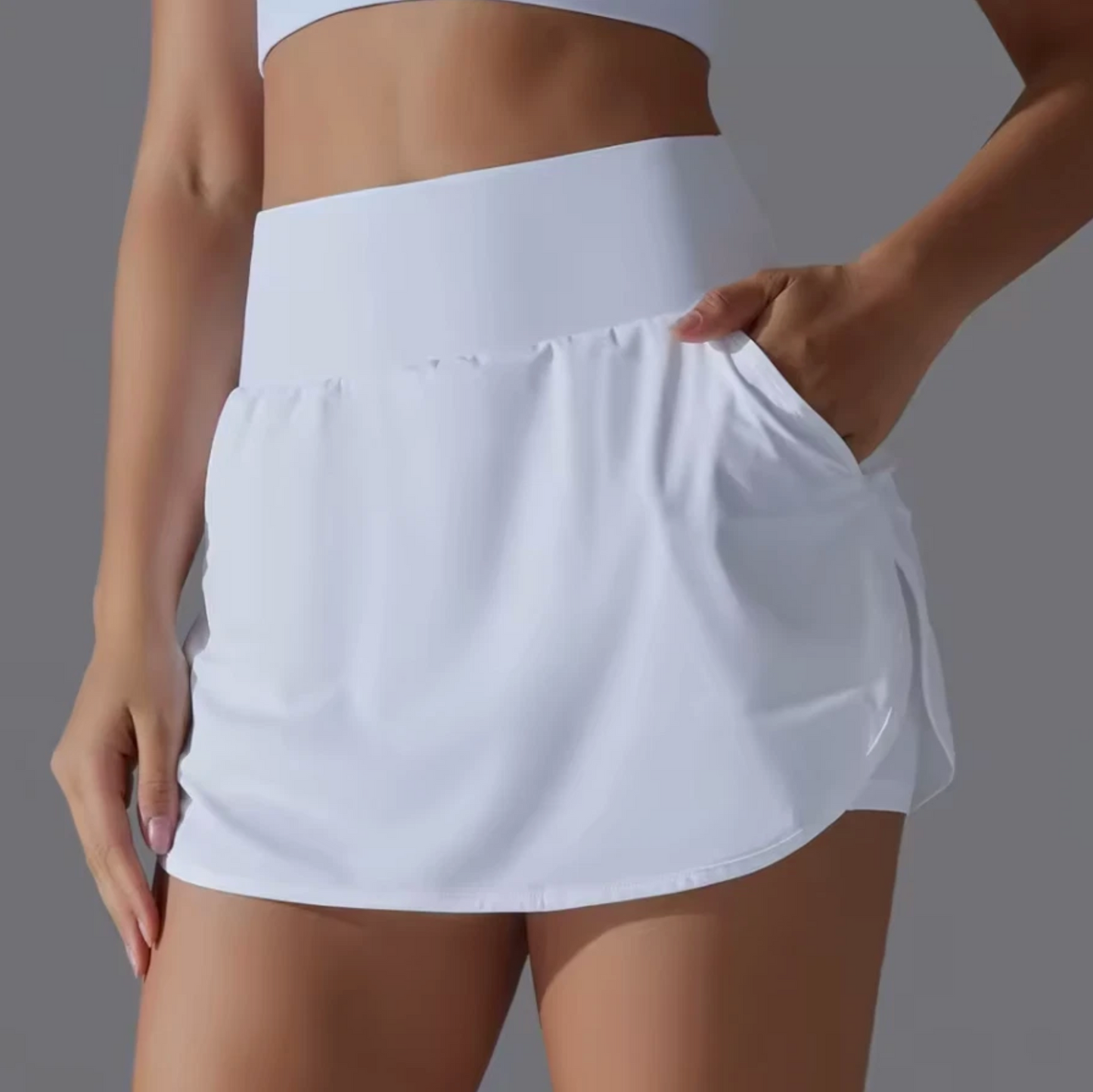 Woman's Athletic Yoga, Tennis Spandex Skirts With Inside Pocket