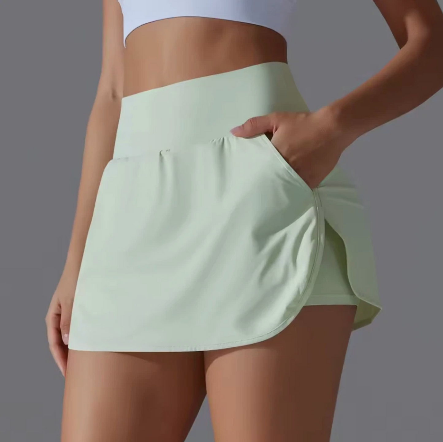 Woman's Athletic Yoga, Tennis Spandex Skirts With Inside Pocket