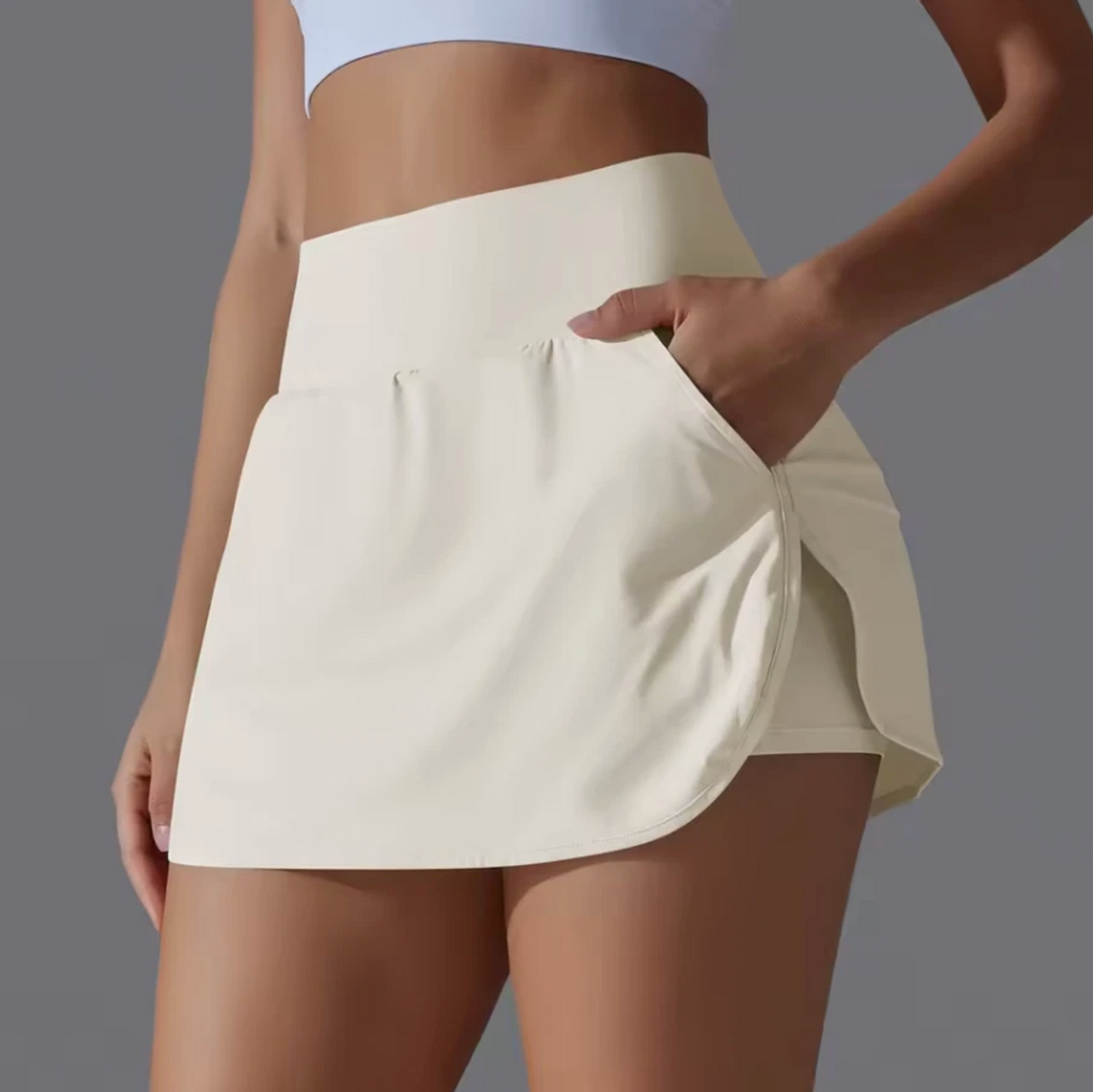 Woman's Athletic Yoga, Tennis Spandex Skirts With Inside Pocket