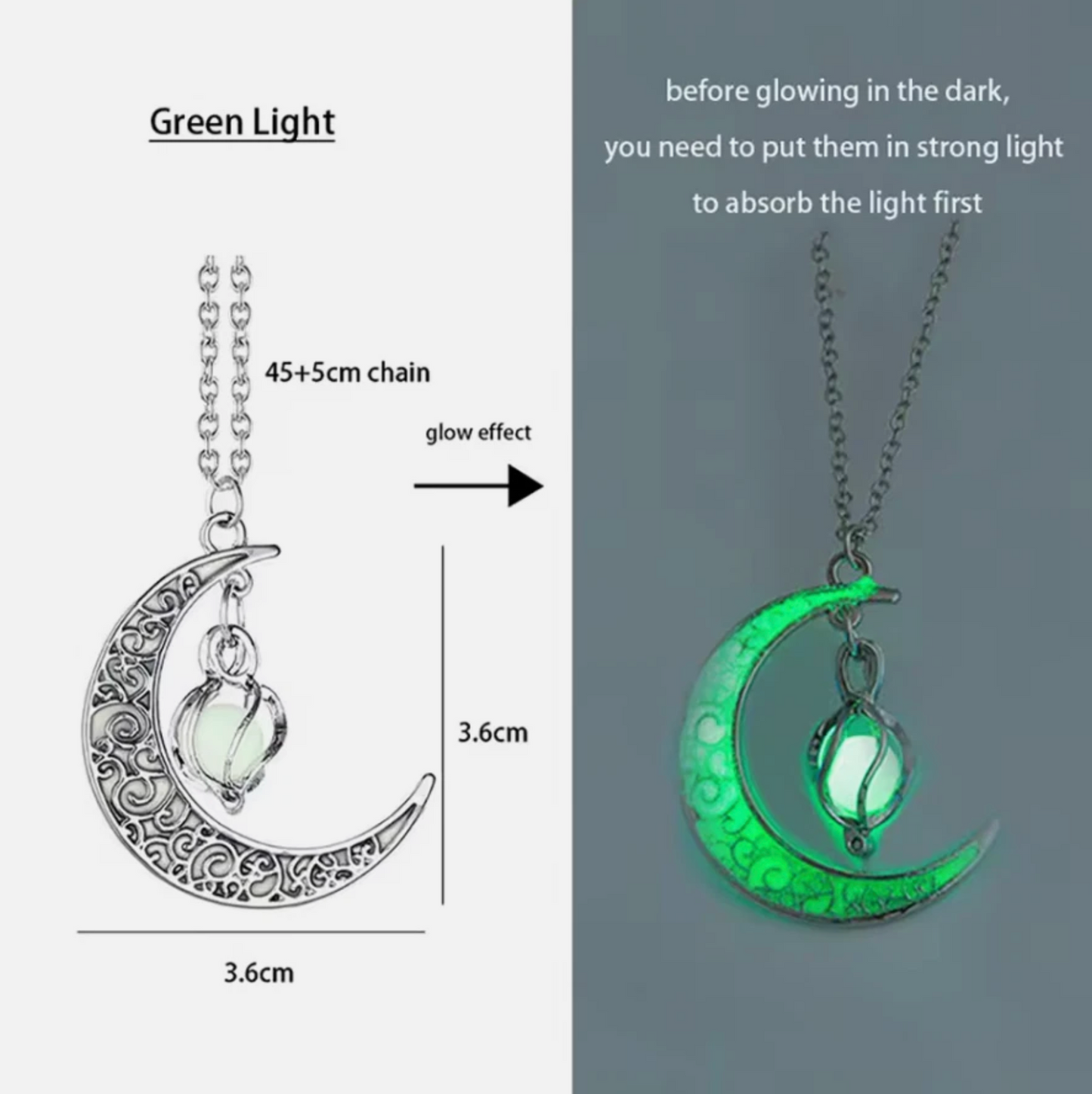 Glow In The Dark Luminescent Dragon Sword Necklaces