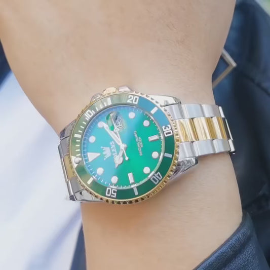 OLEVS Luxury Stainless Steel Band Quartz Watch Luminous & Deep Water Proof