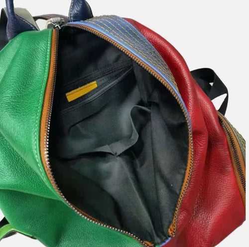 European Style Genuine Cowhide Leather Custom Designed Multicolor Back Pack