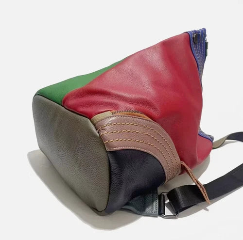 European Style Genuine Cowhide Leather Custom Designed Multicolor Back Pack