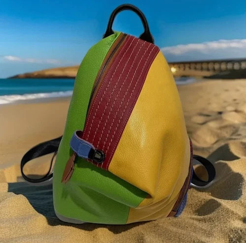 European Style Genuine Cowhide Leather Custom Designed Multicolor Back Pack