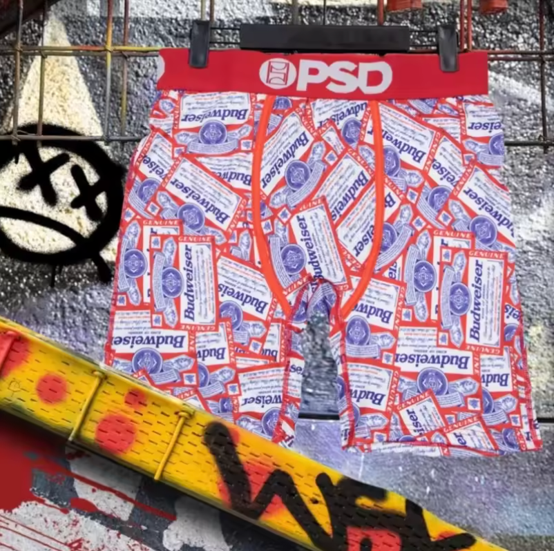 PSD Mens Spandex Boxer Briefs Budwiser Can Logo And Others