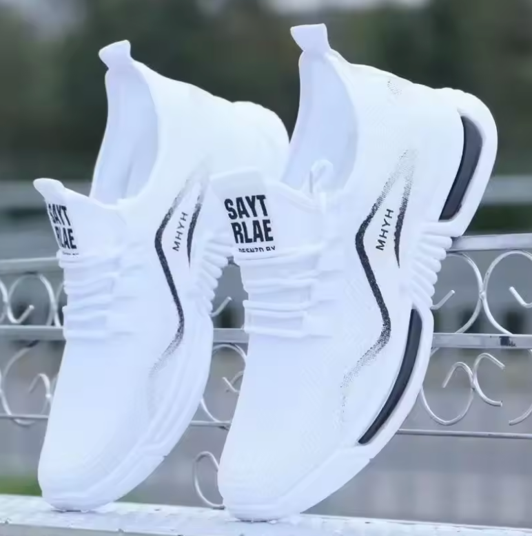 Unisex Tennis Running Shoes White Lace Up Foam Soul Light Weight Jogging Shoes