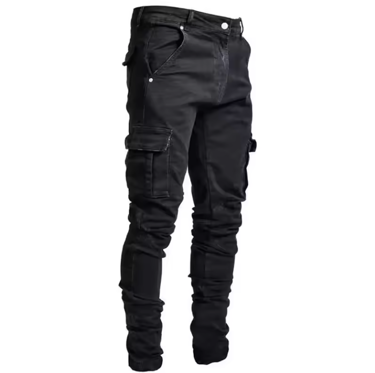 Mens Slim Fit Retro Streetwear Denim Jeans Stretchy Fit Casual Fashion Pants