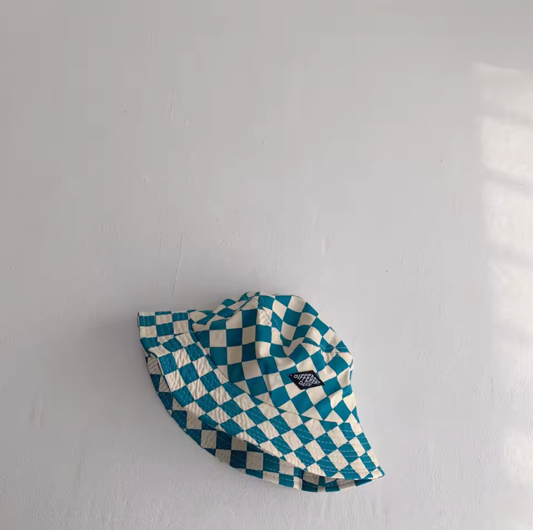 Unisex Checkered Bucket Hat 51cm Circumference Trendy Style Hat