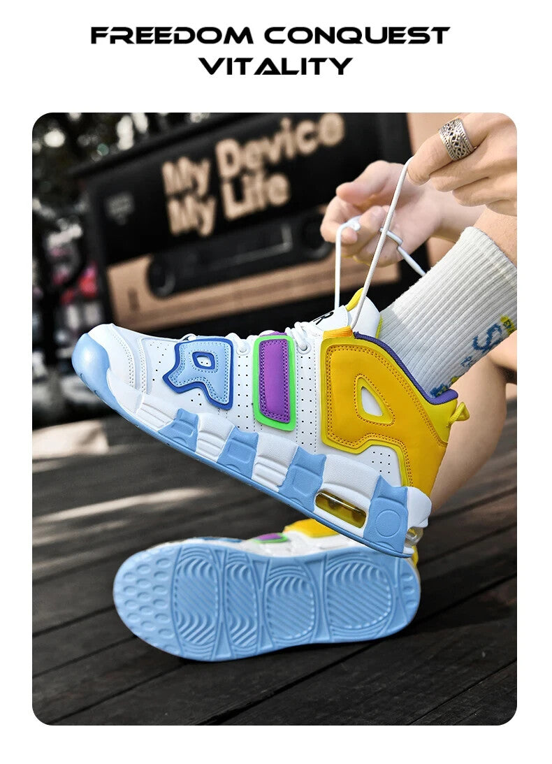 Mens AIR Cushioned High Top Basketball Shoes High Performance Style Sneakers