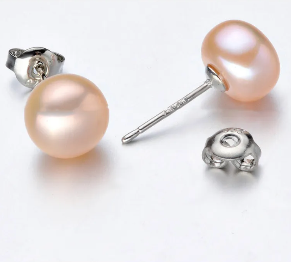 Pink Or White Pearl Stud Trendy Fashion Luxury Stud Earrings Pair